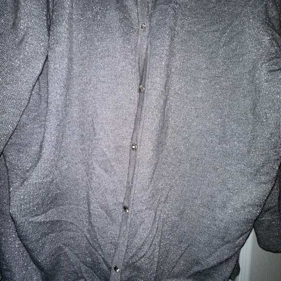 Cable & Gauge Silver Cardigan – XL, Diamond Buttons - Picture 5 of 11